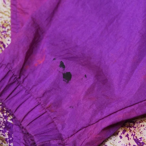 Vintage K-Swiss Windbreaker Purple Gold pink Size M - Picture 5 of 7
